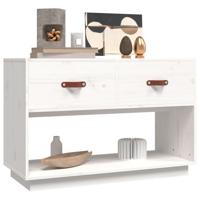 Comodă TV, alb, 90x40x60 cm, lemn masiv de pin - WALTI WALTI