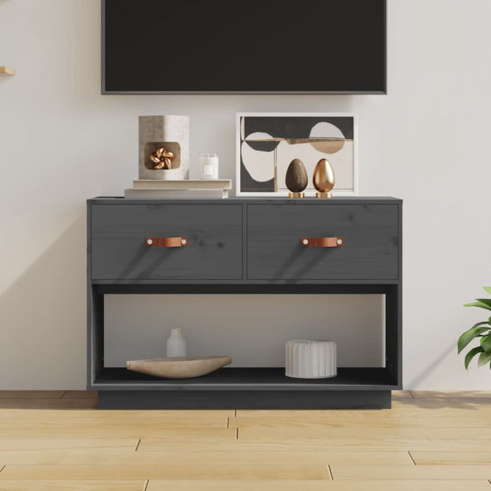 Comodă TV, gri, 90x40x60 cm, lemn masiv de pin - WALTI WALTI
