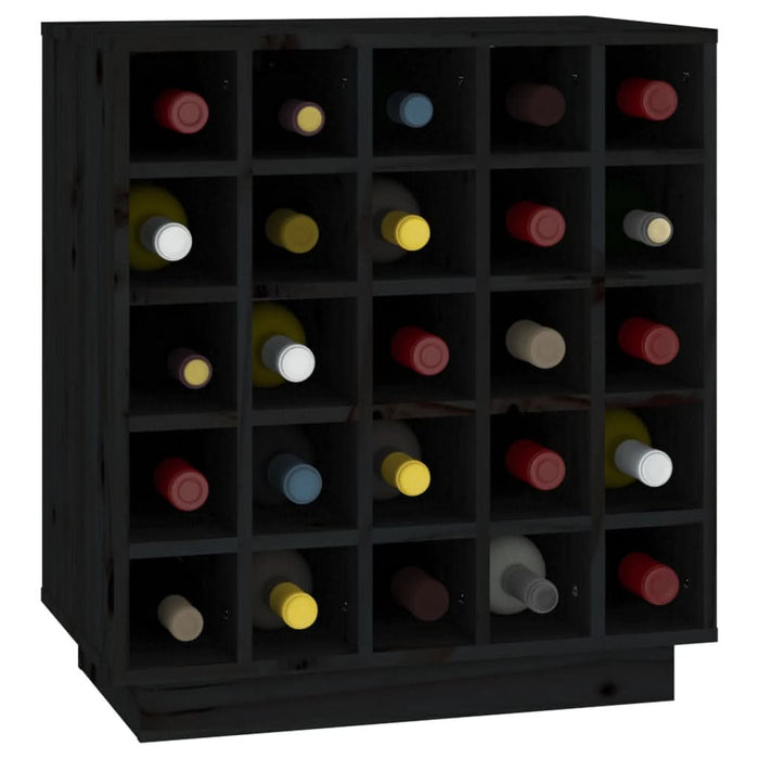 Dulap de vinuri, negru, 55,5x34x61 cm, lemn masiv de pin - WALTI WALTI