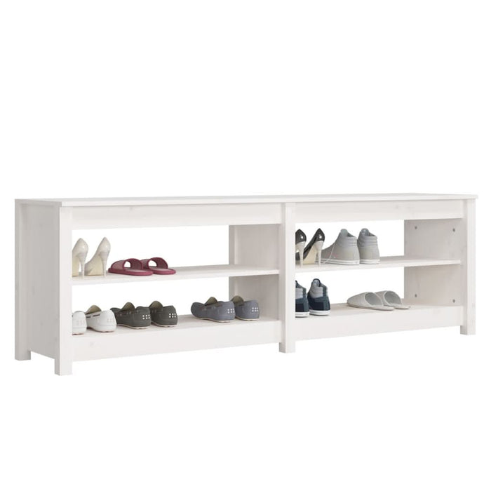 Bancă pentru pantofi, alb, 160x36,5x50 cm lemn masiv pin - WALTI WALTI