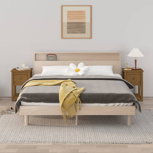 Noptiere, 2 buc, maro miere, 40x35x61,5 cm, lemn masiv de pin - WALTI WALTI