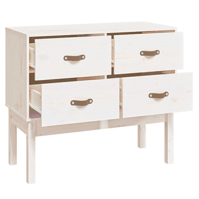Dulap consolă, Alb, 90x40x78 cm, lemn masiv de pin - WALTI WALTI