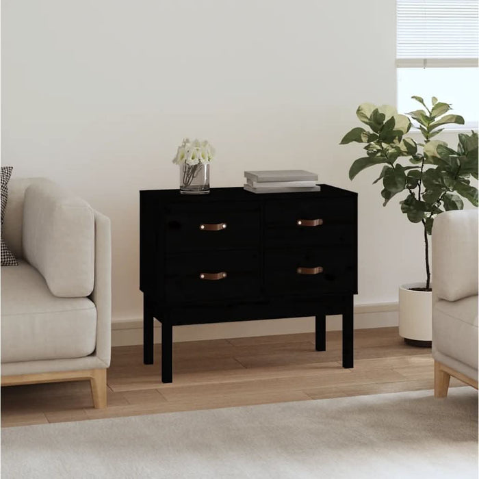 Dulap consolă, Negru, 90x40x78 cm, lemn masiv de pin - WALTI WALTI