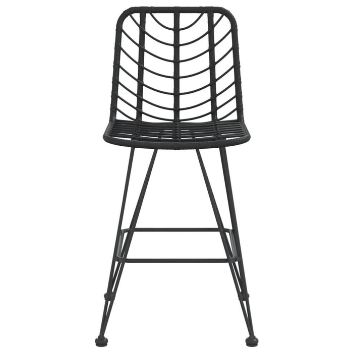 Taburete de bar, 2 buc., negru, 45x56x103,5 cm, ratan PE & oțel - WALTI WALTI