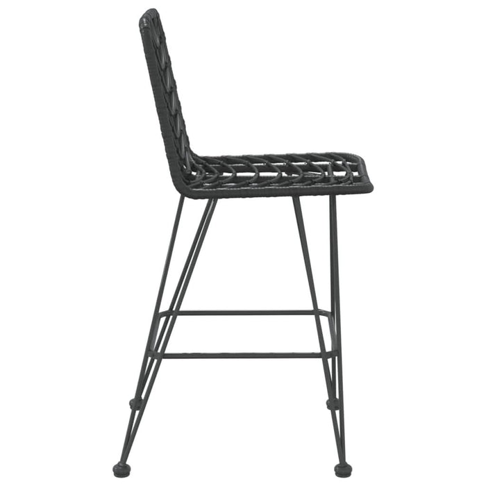Taburete de bar, 2 buc., negru, 45x56x103,5 cm, ratan PE & oțel - WALTI WALTI