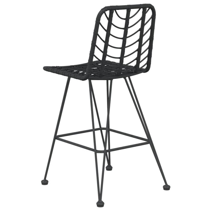 Taburete de bar, 2 buc., negru, 45x56x103,5 cm, ratan PE & oțel - WALTI WALTI