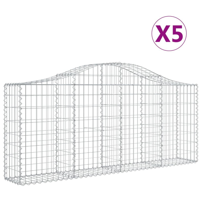 Coșuri gabion arcuite 5 buc, 200x30x80/100cm, fier galvanizat - WALTI WALTI