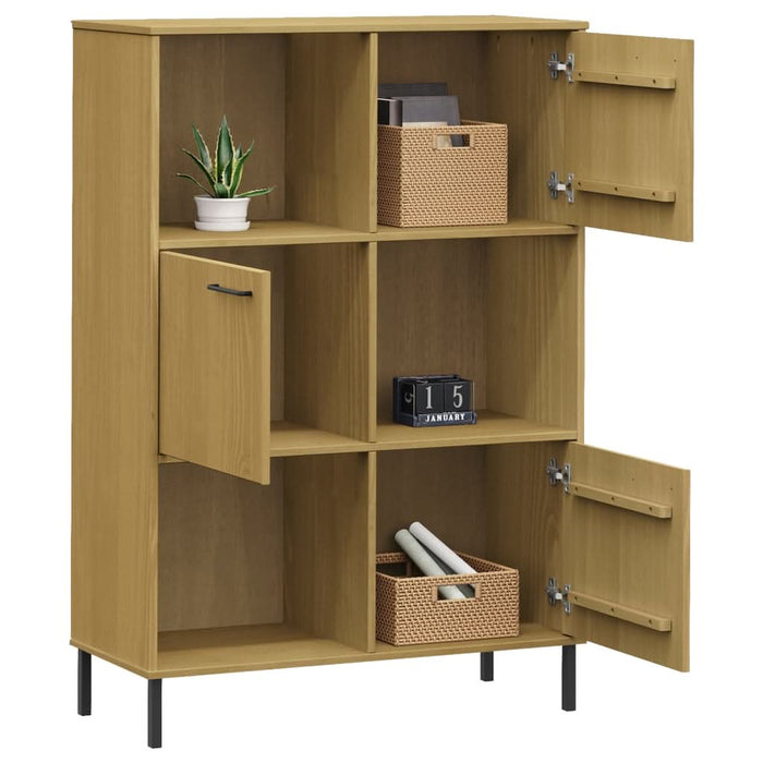 Bibliotecă cu picioare metalice OSLO, maro, 90x35x128,5 cm lemn - WALTI WALTI