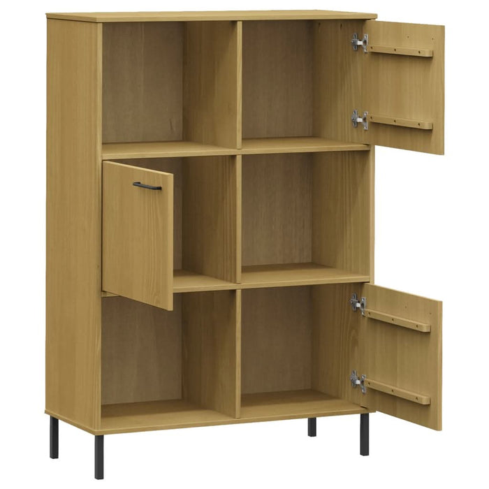 Bibliotecă cu picioare metalice OSLO, maro, 90x35x128,5 cm lemn - WALTI WALTI