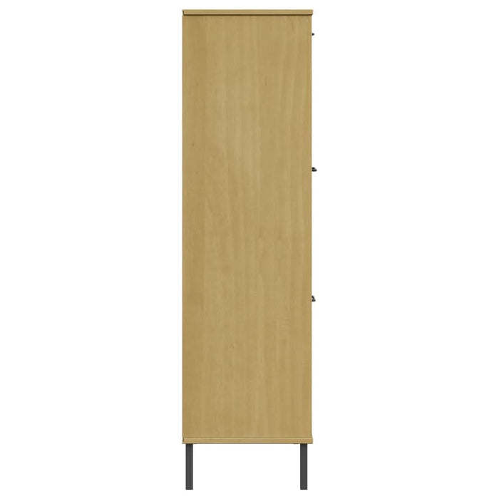 Bibliotecă cu picioare metalice OSLO, maro, 90x35x128,5 cm lemn - WALTI WALTI