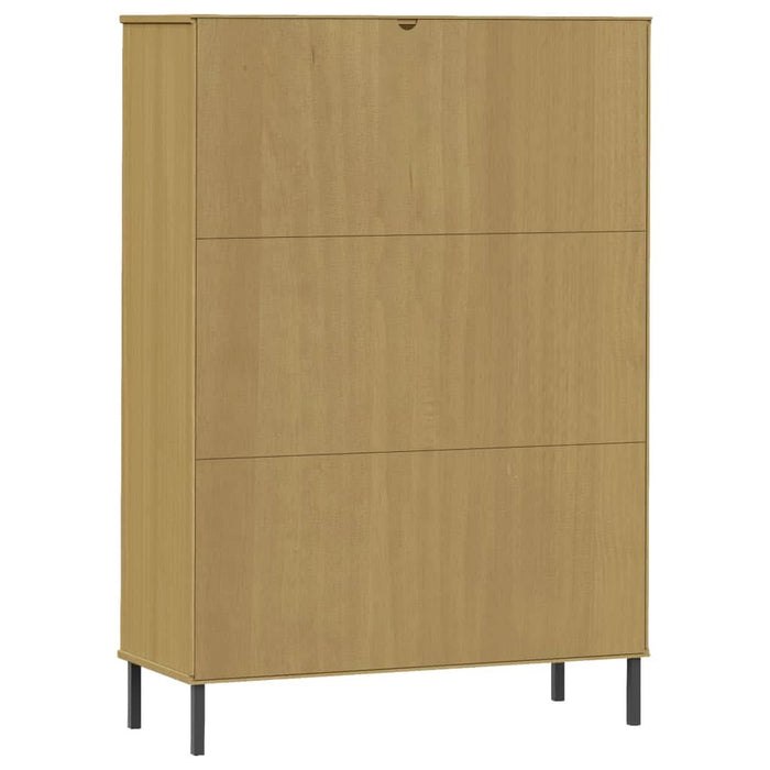 Bibliotecă cu picioare metalice OSLO, maro, 90x35x128,5 cm lemn - WALTI WALTI