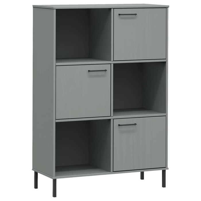 Bibliotecă cu picioare metalice OSLO, gri, 90x35x128,5 cm, lemn - WALTI WALTI