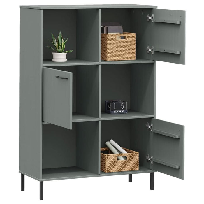 Bibliotecă cu picioare metalice OSLO, gri, 90x35x128,5 cm, lemn - WALTI WALTI