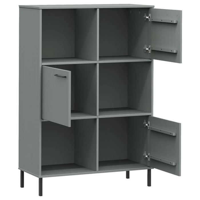 Bibliotecă cu picioare metalice OSLO, gri, 90x35x128,5 cm, lemn - WALTI WALTI