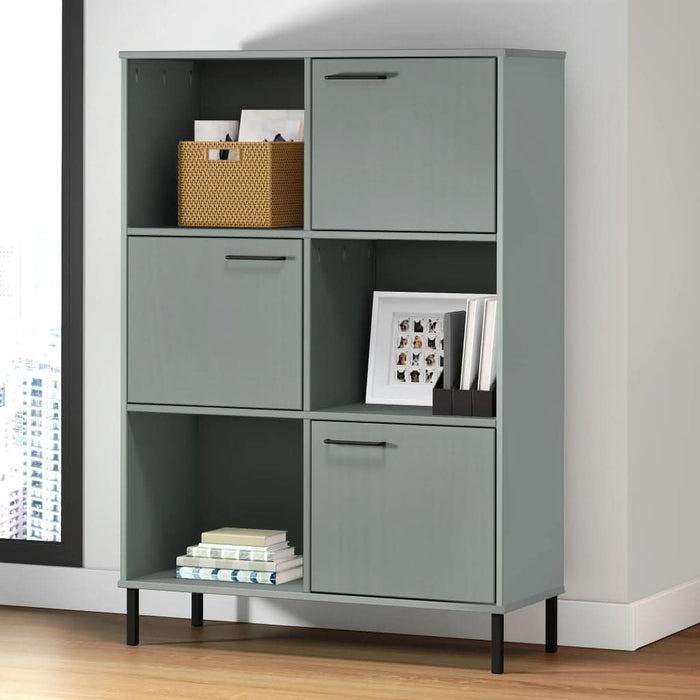 Bibliotecă cu picioare metalice OSLO, gri, 90x35x128,5 cm, lemn - WALTI WALTI