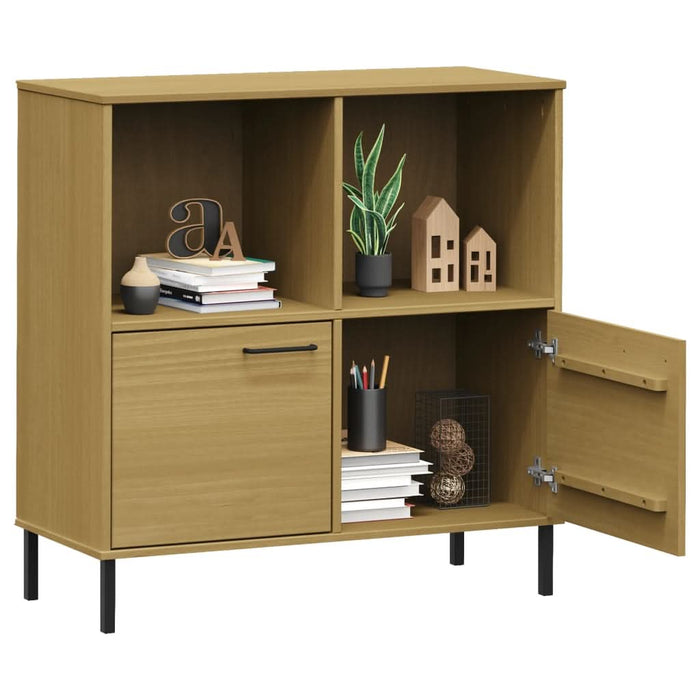 Bibliotecă cu picioare metalice OSLO, maro, 90x35x90,5 cm, lemn - WALTI WALTI