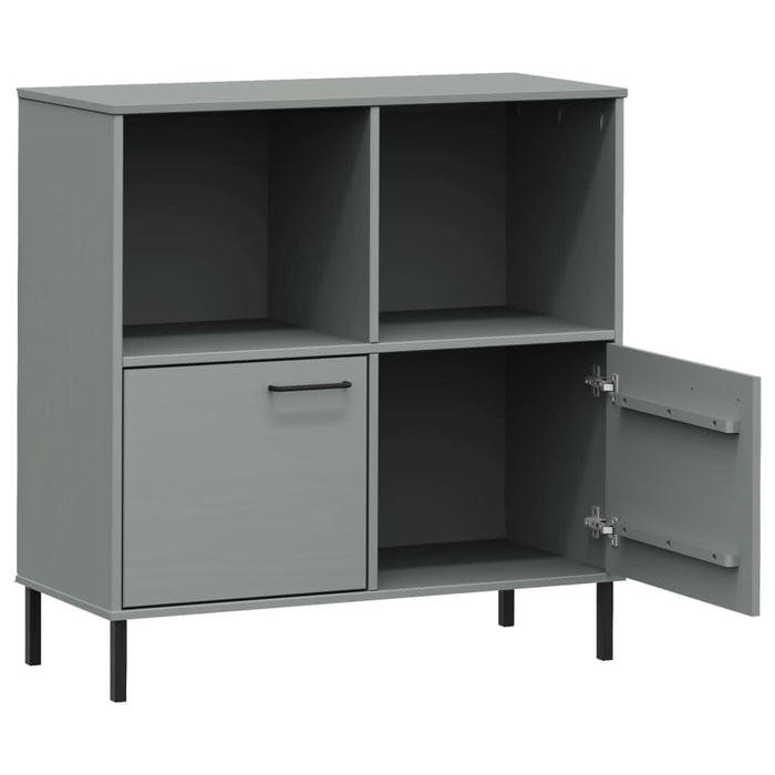 Bibliotecă cu picioare metalice OSLO, gri, 90x35x90,5 cm, lemn - WALTI WALTI