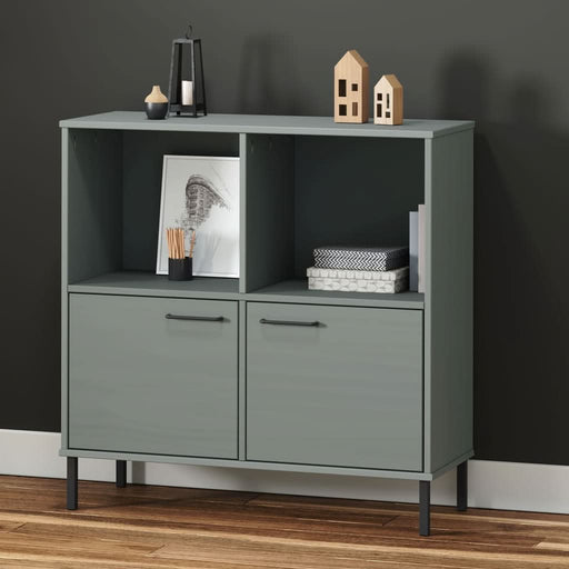 Bibliotecă cu picioare metalice OSLO, gri, 90x35x90,5 cm, lemn - WALTI WALTI