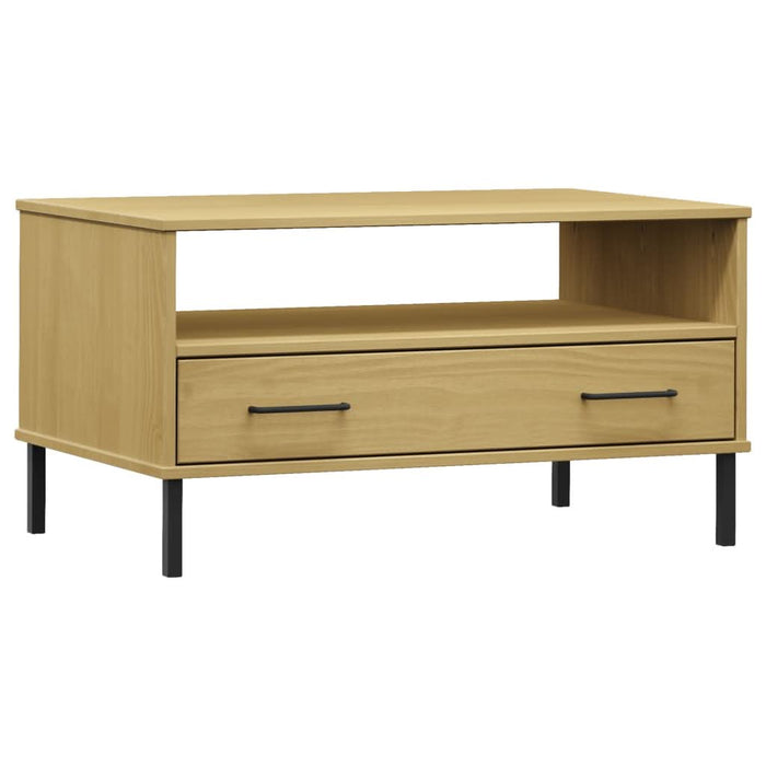Măsuță cafea picioare metalice maro 85x50x45cm lemn masiv OSLO - WALTI WALTI