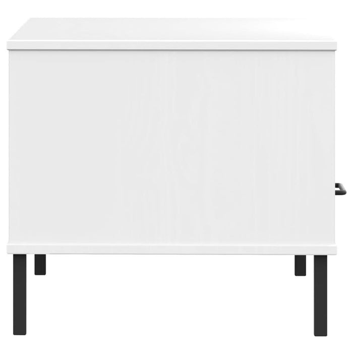 Măsuță cafea picioare metalice alb 85x50x45cm lemn masiv "OSLO" - WALTI WALTI