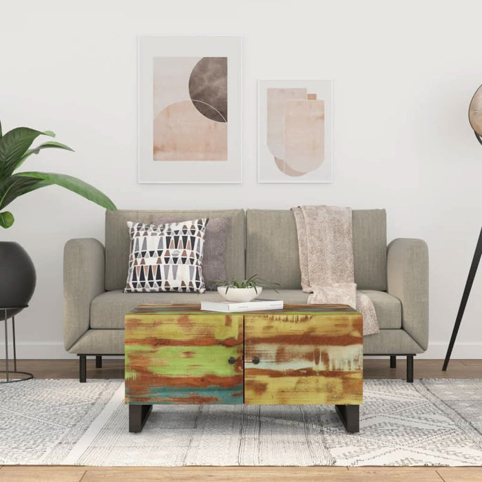 Măsuță de cafea, 80x50x40 cm lemn masiv reciclat/lemn prelucrat - WALTI WALTI