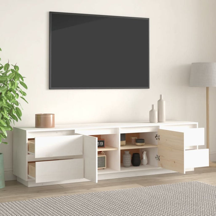 Comodă TV, alb, 176x37x47,5 cm, lemn masiv de pin - WALTI WALTI