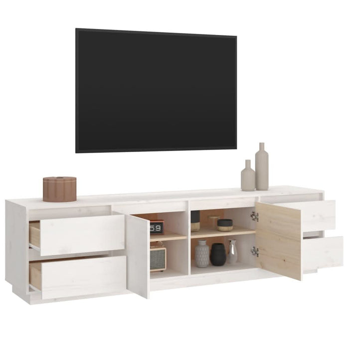 Comodă TV, alb, 176x37x47,5 cm, lemn masiv de pin - WALTI WALTI