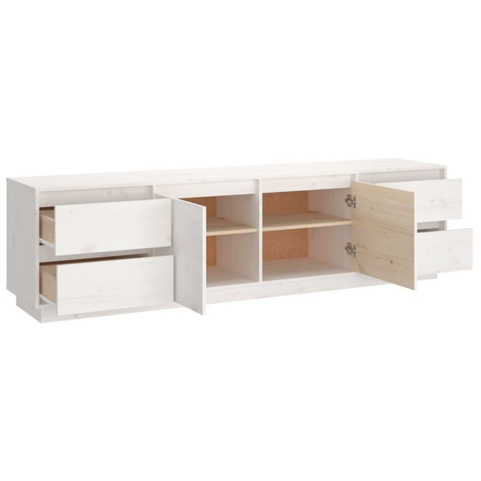 Comodă TV, alb, 176x37x47,5 cm, lemn masiv de pin - WALTI WALTI