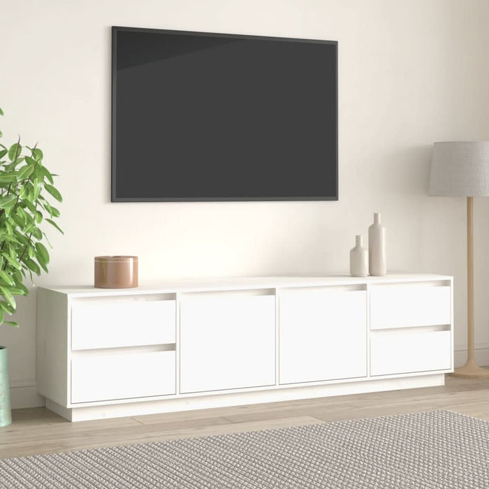 Comodă TV, alb, 176x37x47,5 cm, lemn masiv de pin - WALTI WALTI