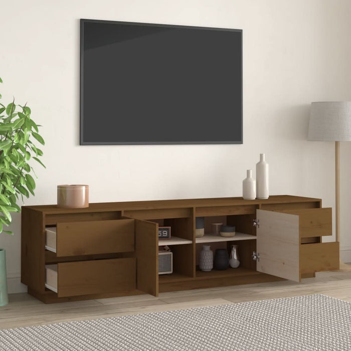Comodă TV, maro miere, 176x37x47,5 cm, lemn masiv de pin - WALTI WALTI