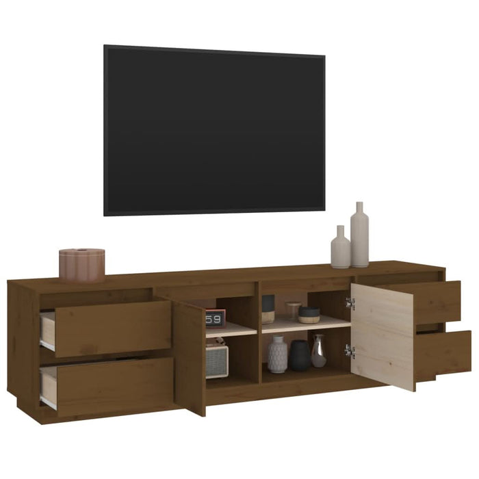 Comodă TV, maro miere, 176x37x47,5 cm, lemn masiv de pin - WALTI WALTI