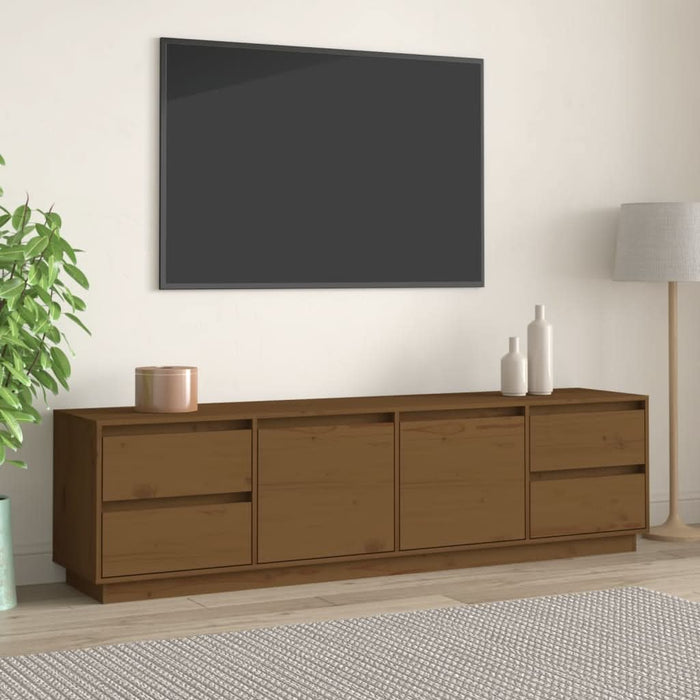 Comodă TV, maro miere, 176x37x47,5 cm, lemn masiv de pin - WALTI WALTI