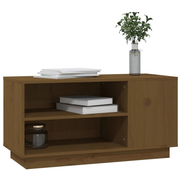 Comodă TV, maro miere, 80x35x40,5 cm, lemn masiv de pin - WALTI WALTI