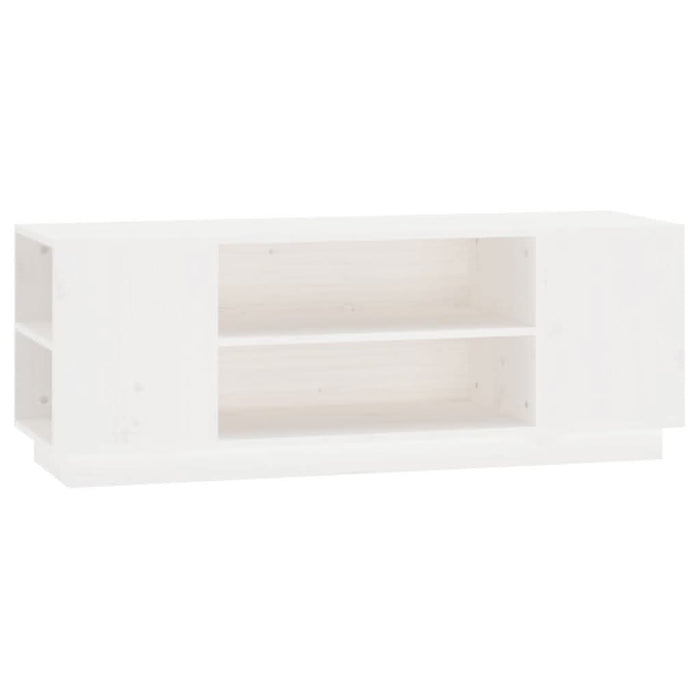 Comodă TV, alb, 110x35x40,5 cm, lemn masiv de pin - WALTI WALTI