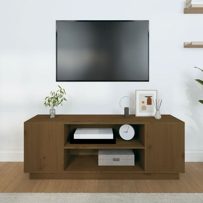 Comodă TV, maro miere, 110x35x40,5 cm, lemn masiv de pin - WALTI WALTI