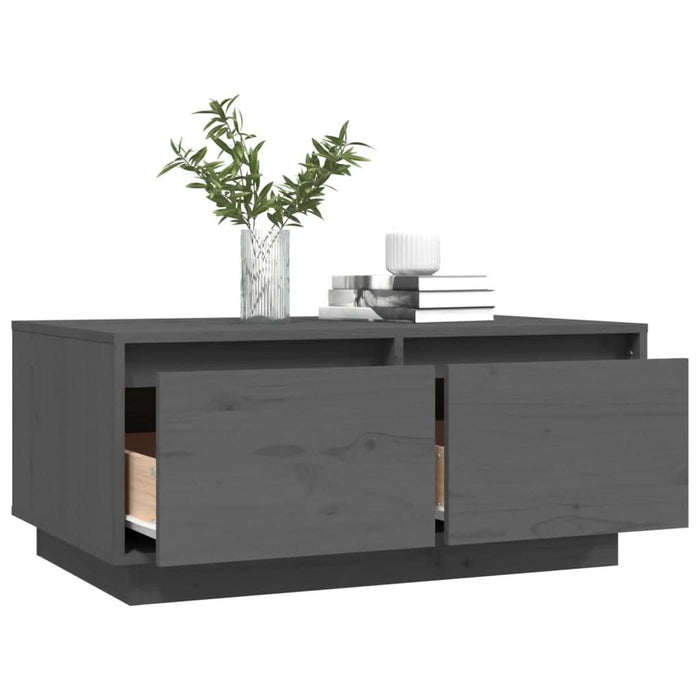 Măsuță de cafea, gri, 80x50x35 cm, lemn masiv de pin - WALTI WALTI