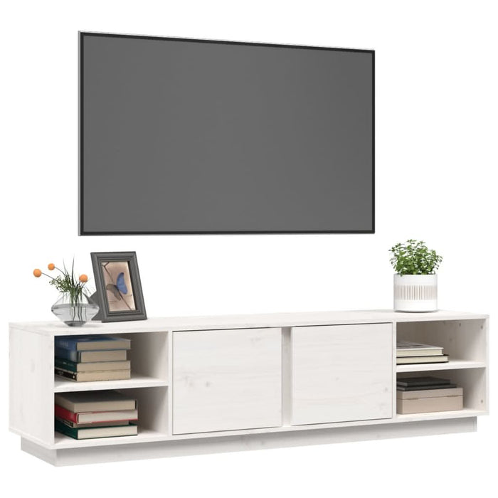 Comodă TV, alb, 156x40x40 cm, lemn masiv de pin - WALTI WALTI