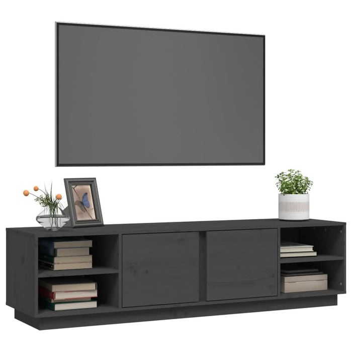 Comodă TV, gri, 156x40x40 cm, lemn masiv de pin - WALTI WALTI