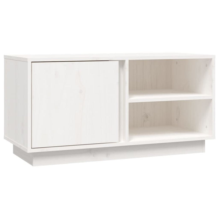 Comodă TV, alb, 80x35x40,5 cm, lemn masiv de pin - WALTI WALTI