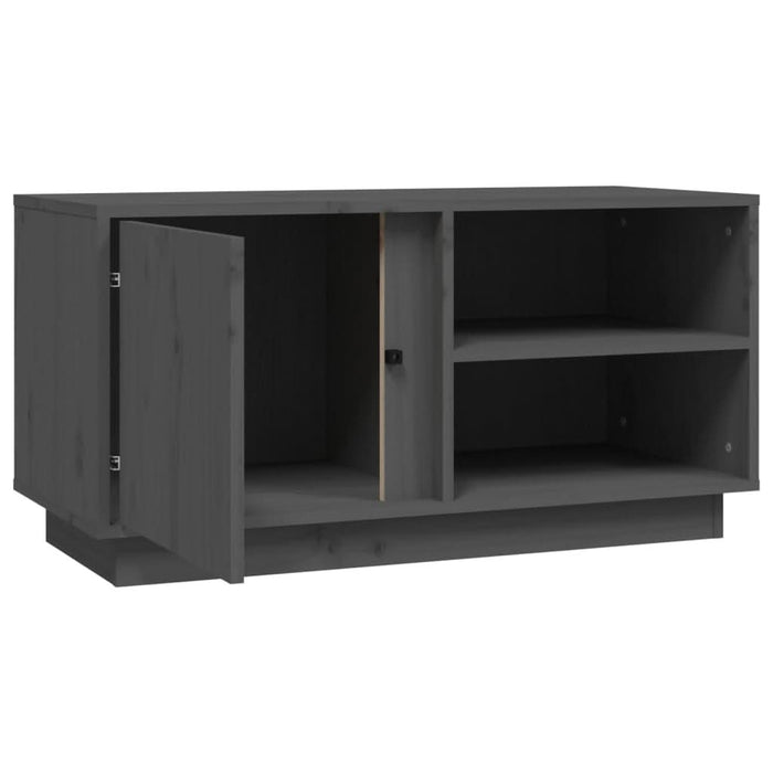 Comodă TV, gri, 80x35x40,5 cm, lemn masiv de pin - WALTI WALTI