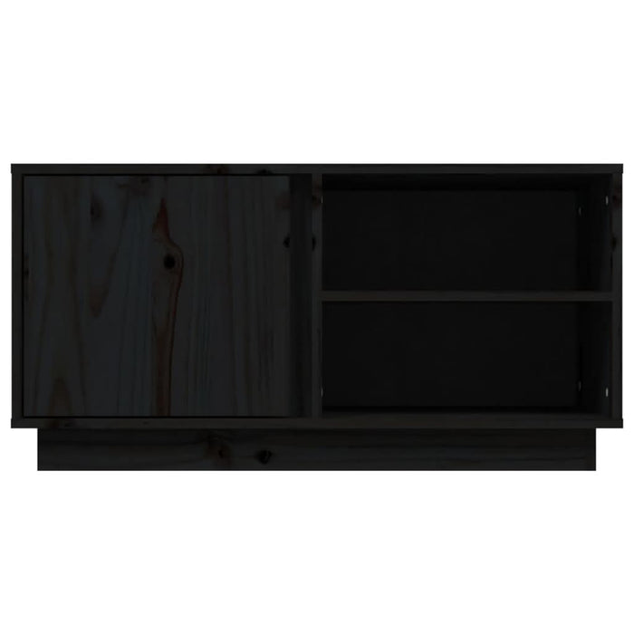 Comodă TV, negru, 80x35x40,5 cm, lemn masiv de pin - WALTI WALTI