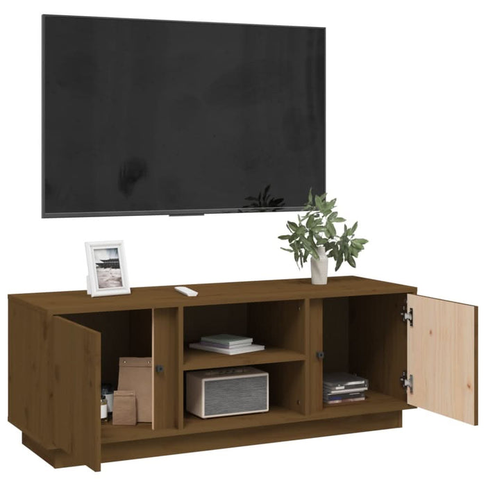 Comodă TV, maro miere, 110x35x40,5 cm, lemn masiv de pin - WALTI WALTI