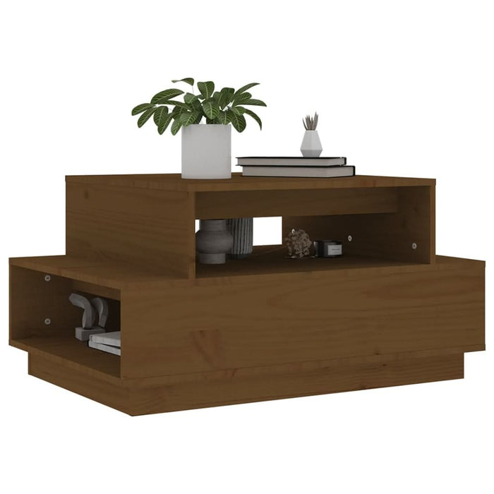 Măsuță de cafea, maro miere, 80x55x40,5 cm, lemn masiv de pin - WALTI WALTI
