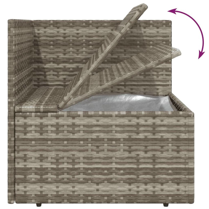 Set mobilier de grădină cu perne, 3 piese, gri, poliratan - WALTI WALTI