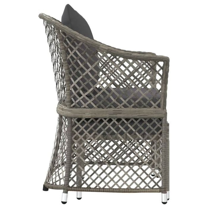 Set mobilier de gr?din? cu perne, 2 piese, gri, poliratan - WALTI WALTI