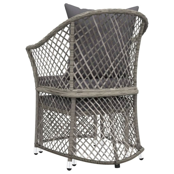 Set mobilier de gr?din? cu perne, 2 piese, gri, poliratan - WALTI WALTI
