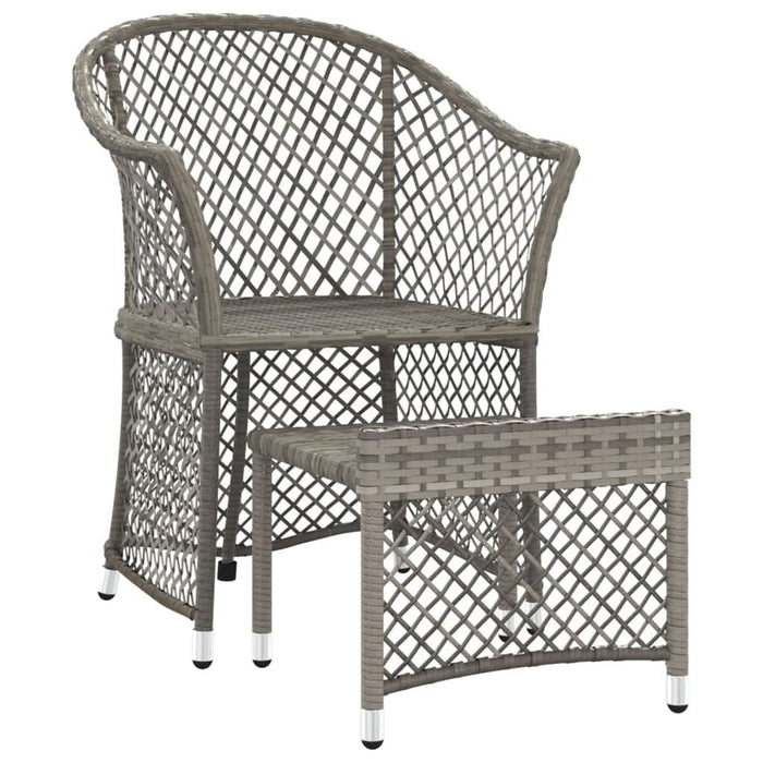 Set mobilier de gr?din? cu perne, 2 piese, gri, poliratan - WALTI WALTI