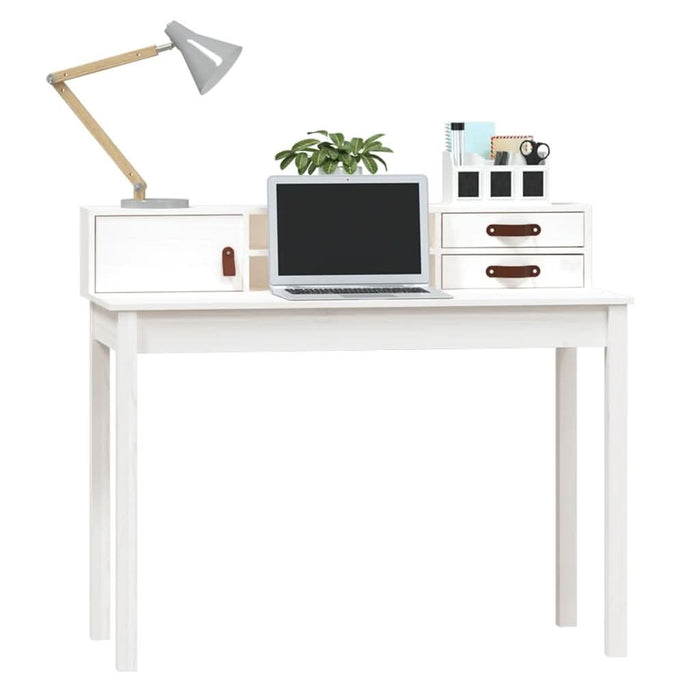 Birou, alb, 110x50x93 cm, lemn masiv de pin - WALTI WALTI