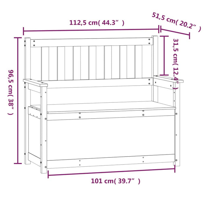 Bancă, gri, 112,5x51,5x96,5 cm, lemn masiv de pin - WALTI WALTI