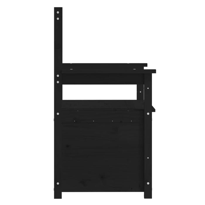 Bancă, negru, 112,5x51,5x96,5 cm, lemn masiv de pin - WALTI WALTI